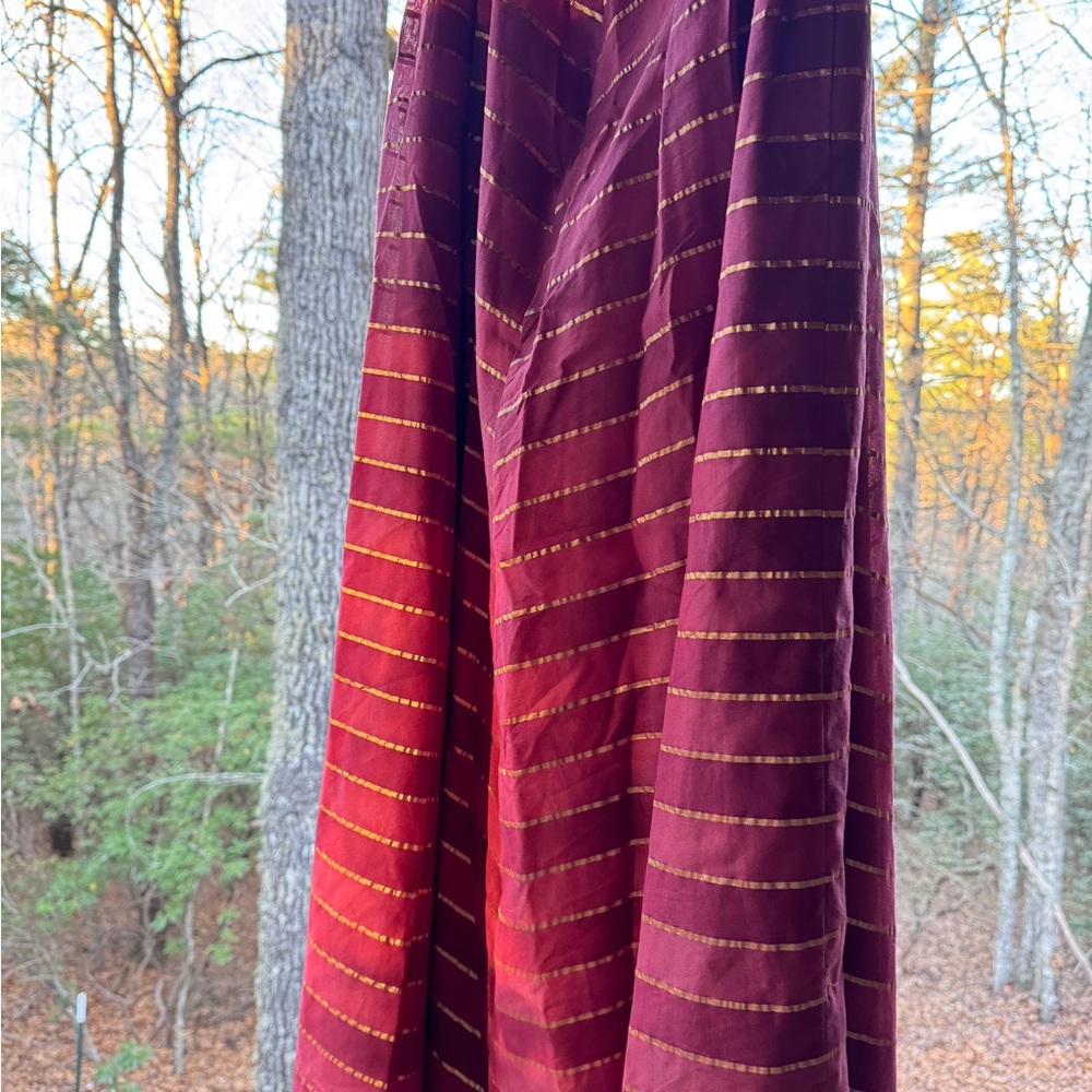 Anthropologie Rose Gold Striped Maxi Skirt